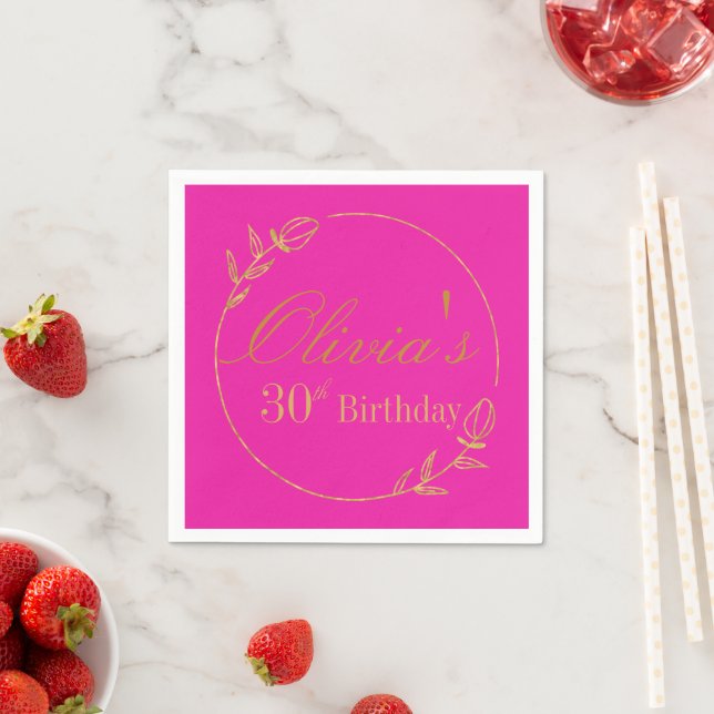 Personalized Pink and Gold Napkin (Insitu)