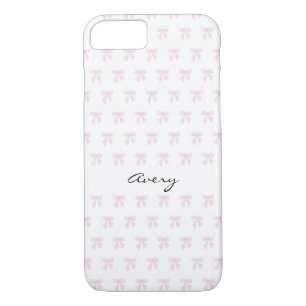 personalized pink bow iPhone 8/7 case
