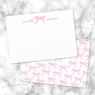 Personalized Pink Bow Name Card
