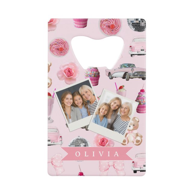 Personalized Pink Coquette Retro Cute Teddy Bear  (Front)