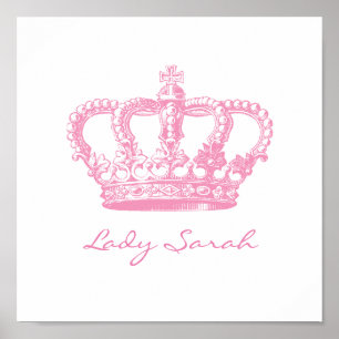 Personalized Pink Crown Poster