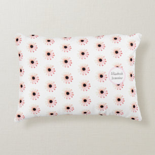 Personalized Pink Daisy Pattern Decorative Cushion