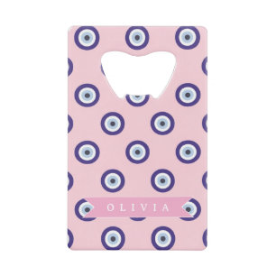 Personalized Pink Evil Eye Pattern Gifts With Name