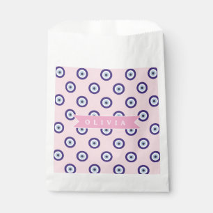 Personalized Pink Evil Eye Pattern Gifts With Name Favour Bags