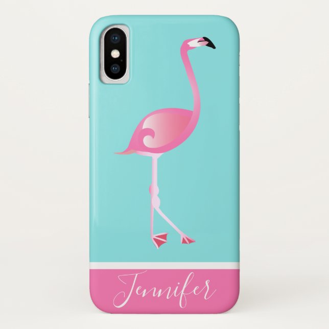 Personalized Pink Flamingo Case-Mate iPhone Case (Back)