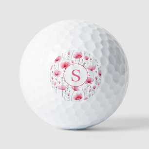 Personalized Pink Floral  Golf Balls