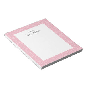 Personalized pink floral patterned Notepad