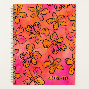Personalized Pink Floral Pop Art Planner