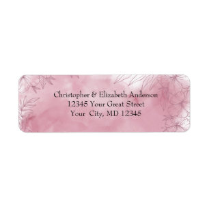 Personalized Pink Floral Watercolor return address