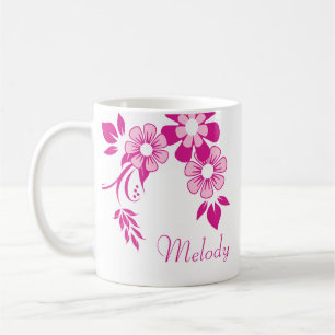 Personalized Pink Flower Mug