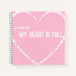 Personalized Pink Full Heart Square Journal