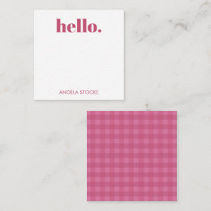 Personalized Pink Gingham Card