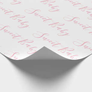 Personalized Pink Girly Elegant Sweet Baby Script Wrapping Paper