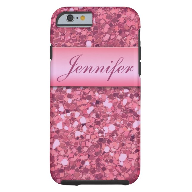 PERSONALIZED PINK GLITTER PRINTED Case-Mate iPhone CASE (Back)
