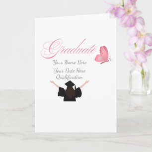 Personalized Pink Graduate Gift, Custom Name Card