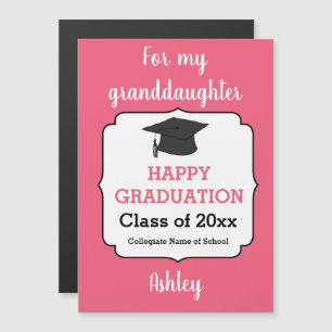 Personalized Pink Graduation Magnetic Card