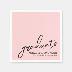 Personalized Pink Graduation Napkin