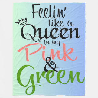 Personalized Pink & Green Gradient Cozy Plush Fleece Blanket