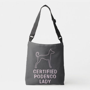 Personalized Pink Grey Podenco Dog Crossbody Bag
