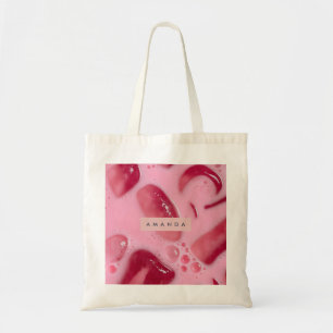 Personalized Pink Ice and Bubbles Aesthetic Tote Bag
