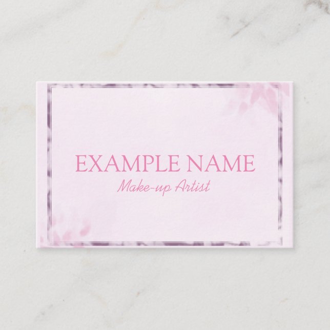 Personalized "Pink Leaf" (UK/Euro) Business Card (Front)