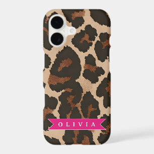 Personalized Pink Leopard Print Chic Animal Print