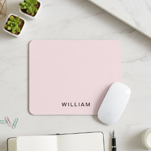 Personalized Pink & Name Monogram   Elegant Custom Mouse Mat