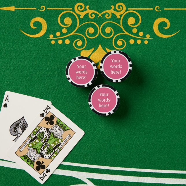 Personalized Pink Poker Chips (Poker Table (Stack))