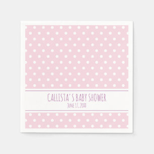 Personalized Pink Polka Dot Baby Shower Napkin