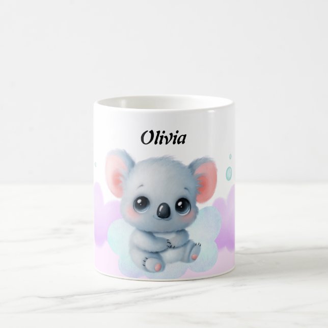 Personalized Pink & Purple Koala Mug – Custom Name (Center)