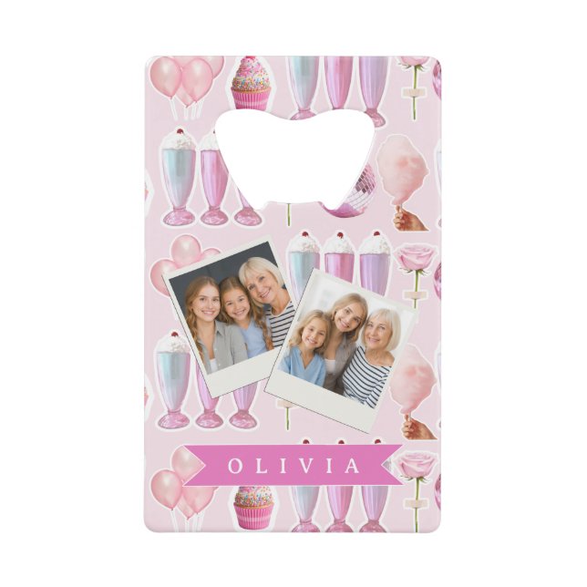 Personalized Pink Retro Milkshake Cute Coquette (Front)