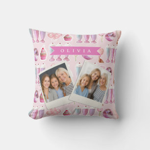 Personalized Pink Retro Milkshake Cute Coquette Cushion