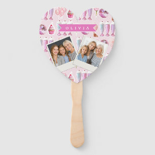 Personalized Pink Retro Milkshake Cute Coquette Hand Fan
