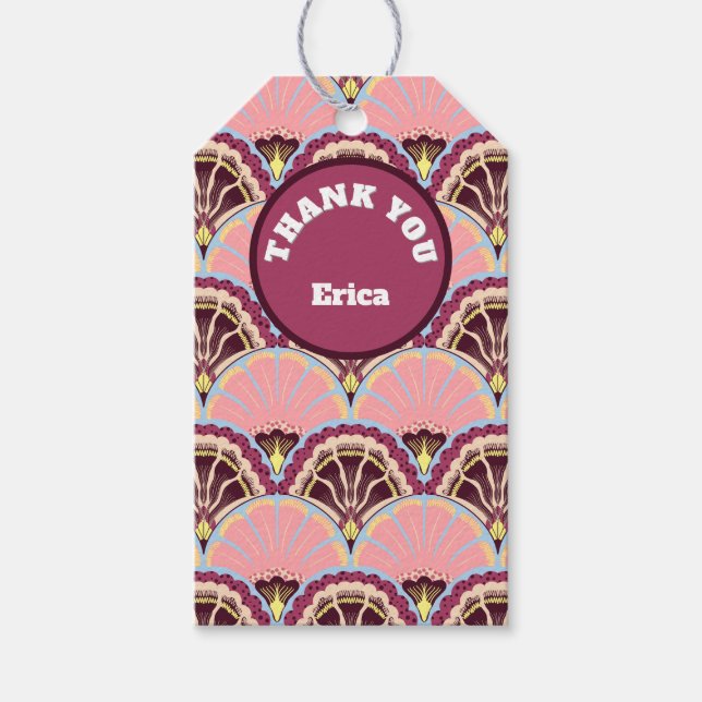 Personalized Pink Scallop Gift Tag (Front)