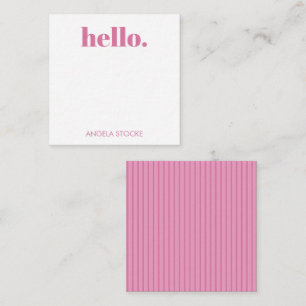 Personalized Pink Stripe Card