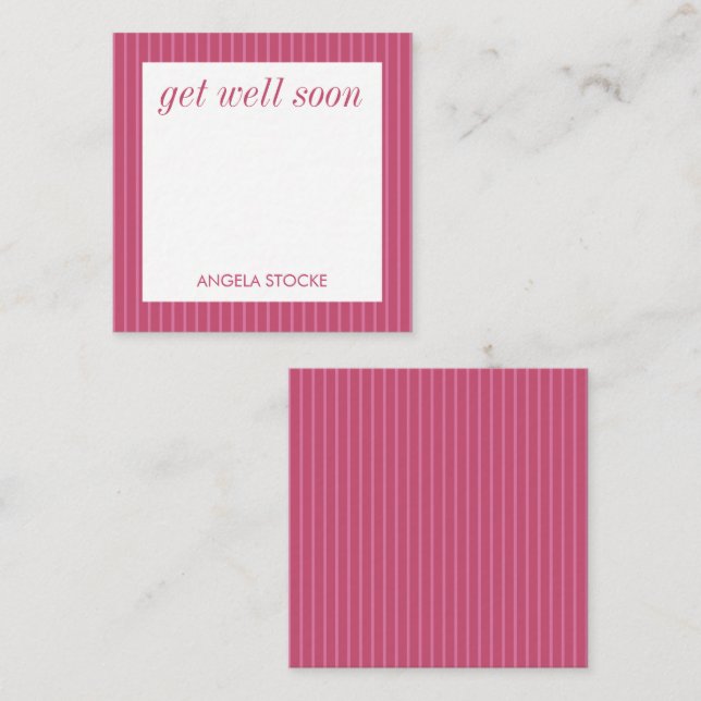Personalized Pink Stripe Card (Front/Back)