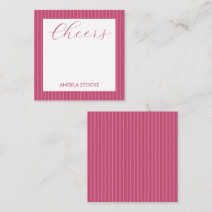 Personalized Pink Stripe Card