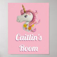 Personalized Pink Unicorn Girl's Room