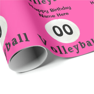 PERSONALIZED Pink Volleyball Wrapping Paper