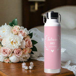 Personalized Pink Water Bottle, Custom Mrs. Design Bottle