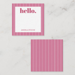 Personalized Pink White Stripe Card