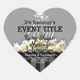 Personalized Pirate Party Heart Sticker