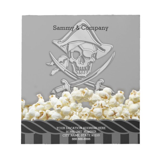 Personalized Pirate Party Notepad (Front)