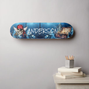 Personalized  Pirate Ship Treasure Skateboard