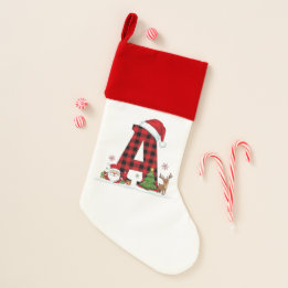 Personalized Plaid Christmas Stocking  Letter A