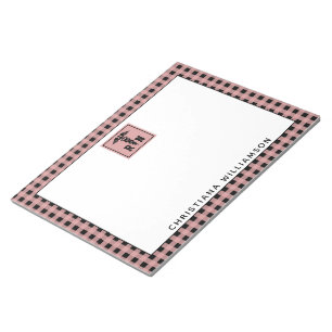 Personalized Plaid Pattern RN Registered Nurse Notepad