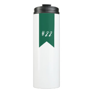 Personalized Player Number Ribbon Sports Design | Thermal Tumbler