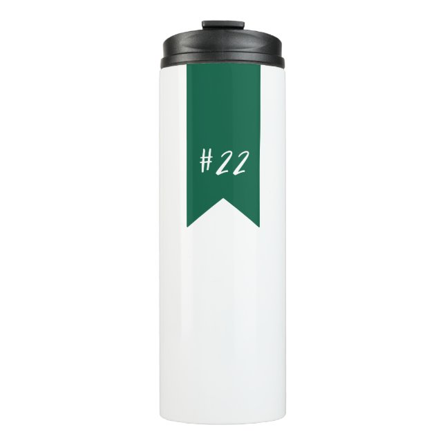 Personalized Player Number Ribbon Sports Design | Thermal Tumbler (Front)
