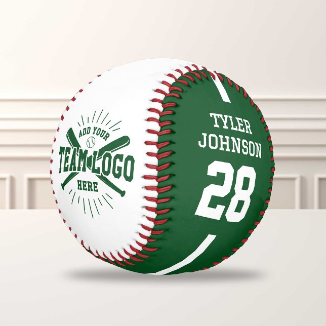 Personalized Player Team Logo Green Baseball (Creator Uploaded)
