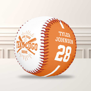 Personalized Player Team Logo Orange Baseball